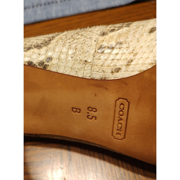 COACH Snakeskin Textured Leather Pumps Heels Size 8.5 B EUC - Picture 5 of 6